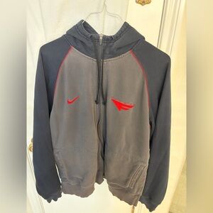 Vintage PreOwned Nike Air Flight Grey & Black Hoodie Sweatshirt Pockets Size XXL